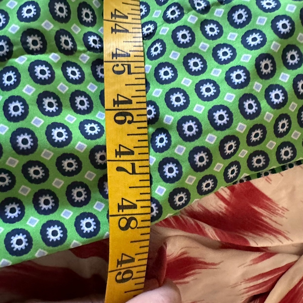 Gretchen Scott SZ Med The Posh Foulard Green Medallion Ruffle V-Neck Maxi dress - Picture 14 of 15